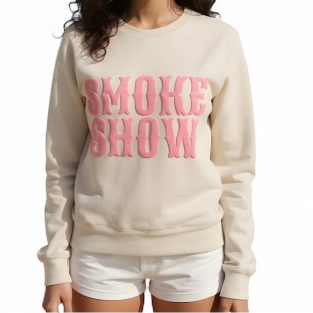 Smokeshow Pink & Cream‎ Crewneck Sweatshirt
